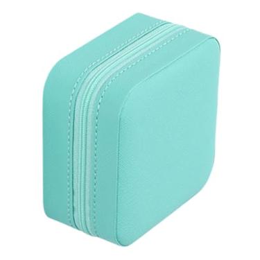 Imagem de Porta-joias pequena, porta-joias pequena, Caixa de brinco portátil, Caixa de jóias de viagem de couro do plutônio, organizador de armazenamento de jóias, pequena caixa de jóias portátil, multifunciona
