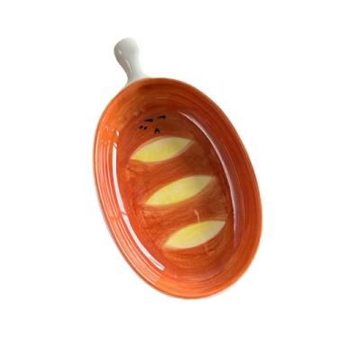 Imagem de Prato de croissant de cerâmica quente para uso doméstico fofo prato de vinagre em formato especial - bolsa de perna de frango