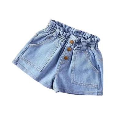 Imagem de Shorts De Denim Leves Para Meninas Pequenas, Estilo Coreano, Casual E 