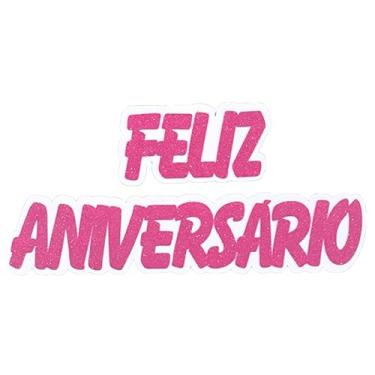Imagem de PAINEL FELIZ ANIVERSARIO GLITTER ROSE GOLD