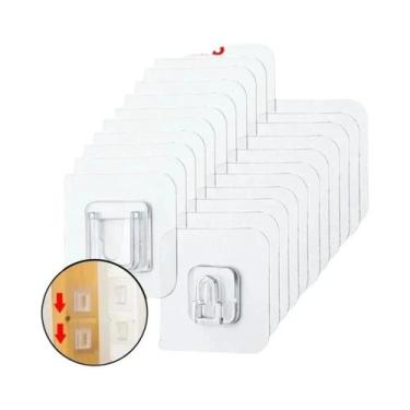 Imagem de Ganchos De Parede Adesivos Dupla Face Fortes, Suporte Transparente Com