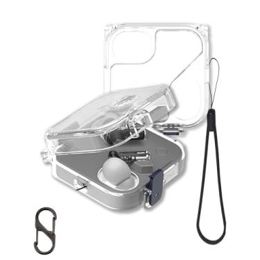 Imagem de Capa para fones de ouvido Nothing Ear (3) fones de ouvido, capa FJIASTB flexível TPU à prova de choque com trava e mosquetão (transparente)