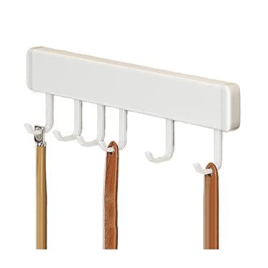 Imagem de KEG801302 Gancho dobrável para casaco e chapéu, gancho de 2 maneiras, instalação de ganchos de parede, suporte de casaco, para banheiro, cozinha, quarto, corredor, preto, branco (branco, 40 cm)