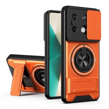 Imagem de SORAKA Capa para Xiaomi Redmi Note 13 Pro 5G com suporte,proteção de lente com janela e capa dupla de PC e TPU compatível com suporte magnético para carro