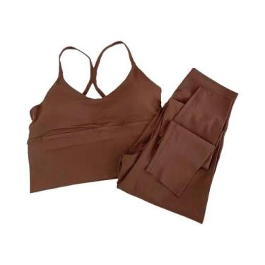 Imagem de Conjunto De Yoga Sexy Feminino Com Costas Cruzadas, 2 Peças, Roupas De