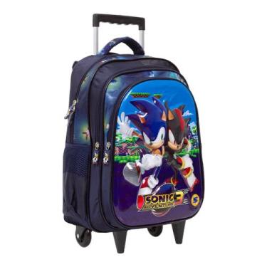 Imagem de Mochila Infantil Com Rodinhas Sonic Game Envio Imediato - TOYS 2U