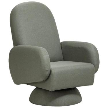 Imagem de Poltrona de Amamentação Fixa Base Cone Dolce D02 Tramado Verde C-296 - Lyam Decor