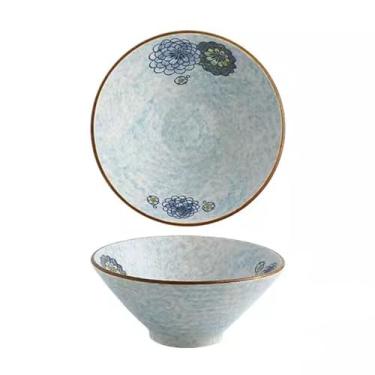 Imagem de Tigelas de salada grandes de porcelana, tigelas de salada de massa, tigela de sopa de cerâmica, tigela de jantar empilhável, tigelas de salada profundas para comer, para jantar, sobremesa, salada