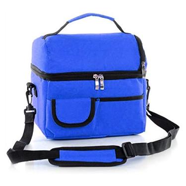 Imagem de Bolsa de Almoço Grande Isolada Preservação Calor Caixa Compartimento Duplo Isotérmica para Manter Leite Frio