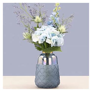 Imagem de Moderno, leve, luxuoso, criativo, padrão de vieira, vidro, mobiliário doméstico, moderno, simples, mesa de sala de estar, arranjos de flores secas, peças centrais de decoração (pequena)