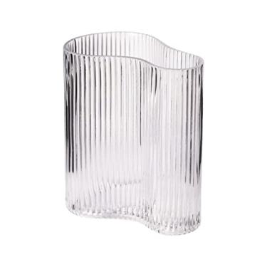 Imagem de x3anggyt5 Vaso de flores em estilo vaso decoração de vidro sala de estar tulipa transparente vaso hidropônico decoração de casa (21 cm)