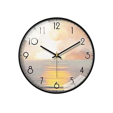 Imagem de KHUTRW3D Cozinha 25,4 cm/30,5 cm/35,5 cm Minimalista Circular Europeu Relógio de Parede Moderno e Moderno Relógio de Parede Silencioso Decoração Interior Relógio Decoração (25,4 cm)