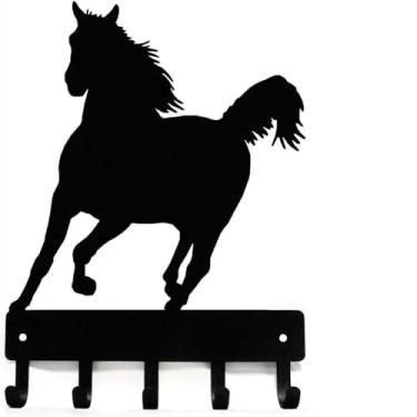 Imagem de x3anggyt5 Suporte para cabide de parede com pingente de metal para pendurar na parede elegante suporte de chave de cavalo para organização e ganchos decorativos para casaco