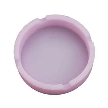 Imagem de Cinzeiros modernos de silicone redondos coloridos para casa, bar, hotel, escritório, mesa, decoração de casa (rosa)