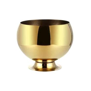 Imagem de Balde de gelo balde de gelo champanhe cerveja vinho balde de gelo conveniente criativo bebida refrigerada recipiente de gelo (ouro)
