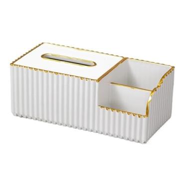 Imagem de x3anggyt5 Porta-lenços de papel retangular chinês para casa de banho, sala de estar (disponível em várias cores), suporte para caixa de lenços (branco)