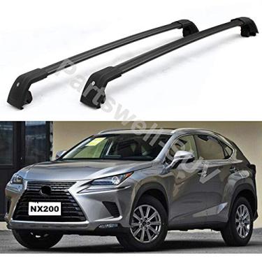 Imagem de YiXi-Partswell 2 peças de rack de teto com trava, barras transversais, bagageiro de alumínio, adequado para Lexus NX NX200 NX300h 2015-2021 - Preto
