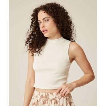 Imagem de Blusa Regata Feminina Canelada Marisa-50365, Branco, PP
