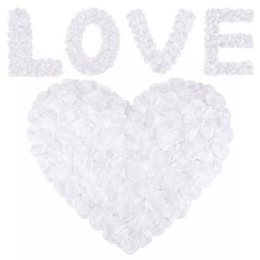 Imagem de Anwyll 3000 pétalas de rosa brancas – flores artificiais falsas pétalas de rosa para casamento, noivado, noite romântica, aniversário, dia dos namorados, decoração do dia de galentina, decoração de