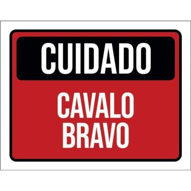 Imagem de Placa Cuidado Cavalo Bravo 36X46