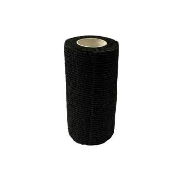 Imagem de Atadura Bandagem Adesiva Flexível de Latex 10cm X 4.5m Preto Hoppner