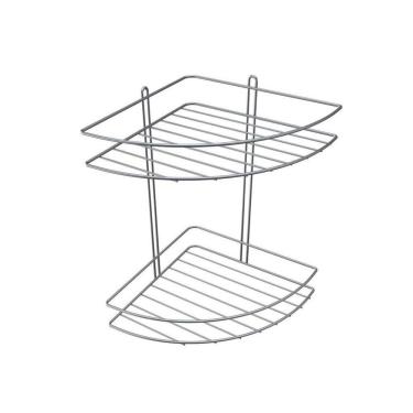 Imagem de Porta Shampoo De Canto Duplo Em Aço - Stolf Cromado