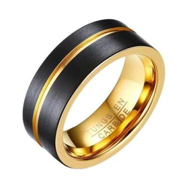 Imagem de Aliança Masculina Vnox De Carboneto De Tungstênio Preto Fosco 8mm Com 