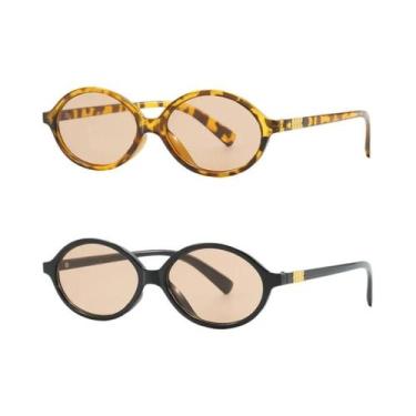 Imagem de Óculos De Sol Femininos Ovais Pequenos Estilo Punk Com Armação Colorid