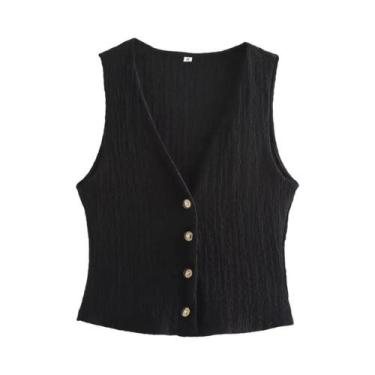 Imagem de Conjunto Feminino De 2 Peças: Top Casual Decote V E Calça Pantalona De