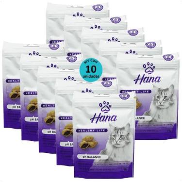 Imagem de Snack hana healthy life ph balance para gatos adultos 60g kit com 10