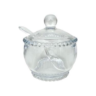 Imagem de Açucareiro de Cristal com Colher Pearl Transparente Bolinhas - Wolff