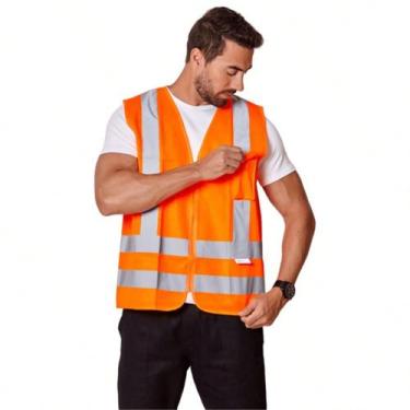 Imagem de Colete De Segurança Refletivo Com Bolso Epi Sinalização - Brascamp, La