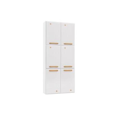 Imagem de Torre Quente de Cozinha Paneleiro Diamante Aço c/ 6 Portas 70cm Branco