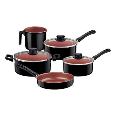 Imagem de Jogo De Panelas Tramontina Caribe Antiaderente 5 Peças Preto