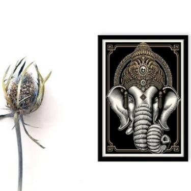 Imagem de Quadro Decorativo Elefante Ganesha 24X18Cm - Com Vidro