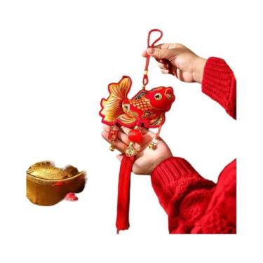 Imagem de Decoração De Lanternas Com Cordões De Sinos Para O Ano Novo Chinês, Or