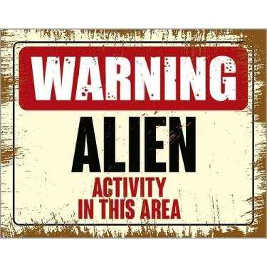 Imagem de Placa Acm Warning Alien Activity In This Area 18X23 - Sinalizo
