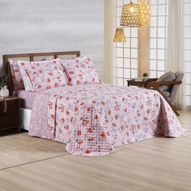 Imagem de Cobre Leito Afeto Queen Dupla Face Floral E Geometrico 400F - Nathalia