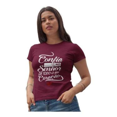 Imagem de Camiseta Senhor Jesus Evangélica Frases Bíblicas Fé Femina Baby Look -