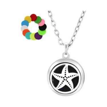 Imagem de Colar Difusor De Óleos Essenciais Árvore Da Vida Em Aço Inoxidável Com