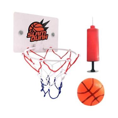 Imagem de Conjunto De Mini Aro De Basquete Para Crianças Com Bola E Bomba Infláv