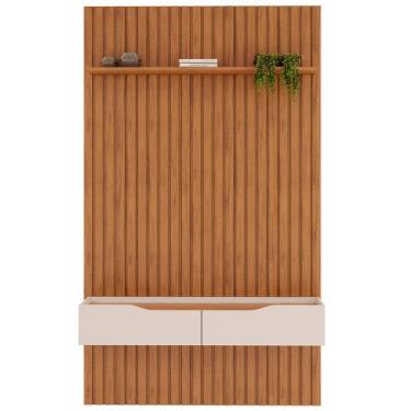 Imagem de Painel Ripado Para Sala TV 60 Pol com Bancada Suspensa 143x240cm Facil