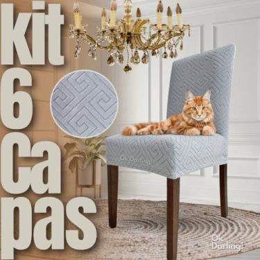Imagem de Kit 6 Capas de Cadeira Linha Gold Anti Gato Egípcia - Cinza Claro - OK