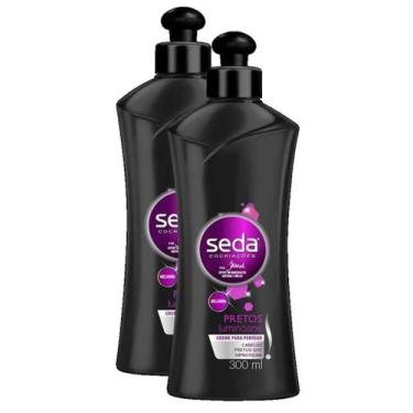 Imagem de Kit 2 Seda Creme Para Pentear Pretos Luminosos 300Ml