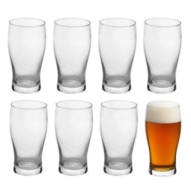 Imagem de Jogo 8 Copo De Cerveja De Vidro Chopp Bar Bebida Wolff 550ml