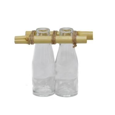 Imagem de Garrafa De Vidro Decorativa Twin Transparente Meia Luz 13 Cm