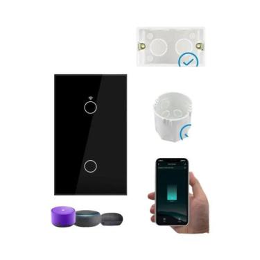 Imagem de Interruptor De Luz Inteligente WiFi Tuya RF433 Com Fio Neutro Opcional