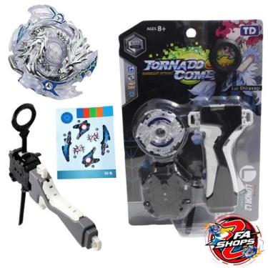 Imagem de Beyblade Tornado Burst Lançador e Grip Zeutron Xcalius Luinor Gaianon 