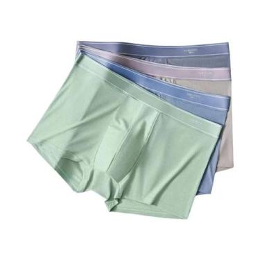 Imagem de Cuecas Boxer Masculinas De Seda Gelada 4 Peças Respiráveis Finas Sensu
