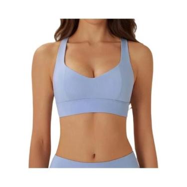 Imagem de Sutiã Esportivo Feminino De Alto Suporte Para Yoga Com Bojo Removível 